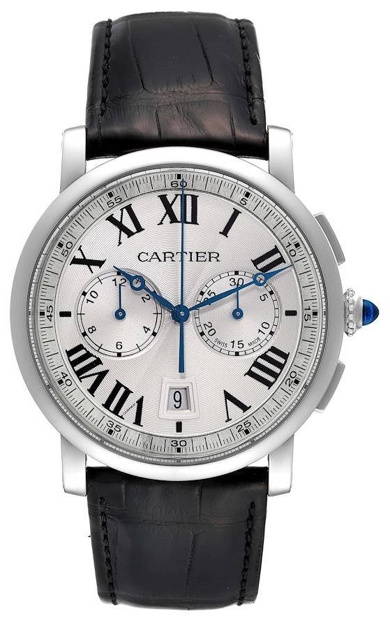 Cartier Rotonde De Cartier Herreklokke WSRO0002 Sølvfarget/Lær Ø40 - Cartier