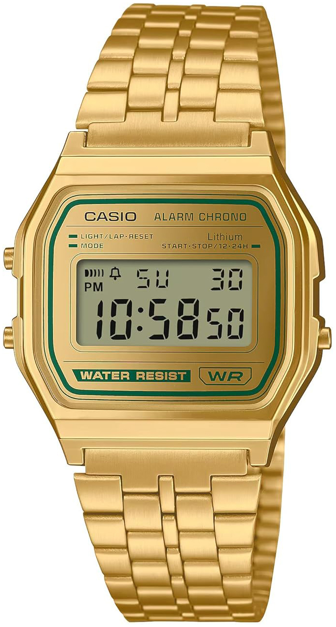 Casio A158WEGV-9AEF Vintage LCD/Gulltonet stål