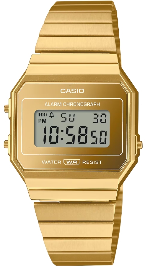 Casio A700WEVG-9AEF Iconic Gullfarget/Gulltonet stål Ø35.5 mm