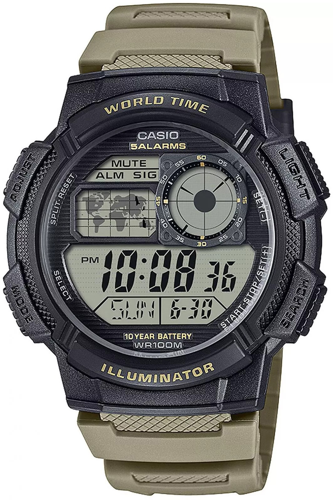 Casio Herreklokke AE-1000W-5AVEF Timeless Collection LCD/Gummi Ø43 mm