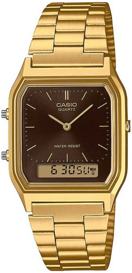Casio AQ-230GA-5AMQYES Vintage Brun/Gulltonet stål