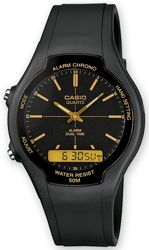 Casio Collection Herreklokke AW-90H-9EVEF Sort/Resinplast Ø39 mm