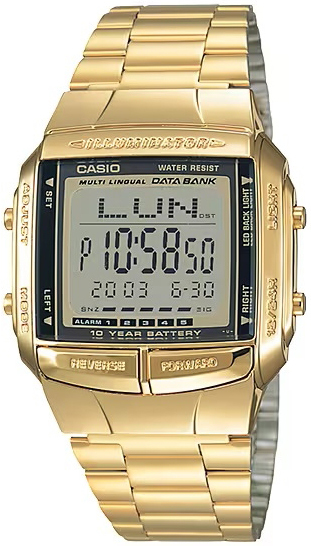 Casio DB-360G-9ASDF Classic LCD/Gulltonet stål Ø38 mm