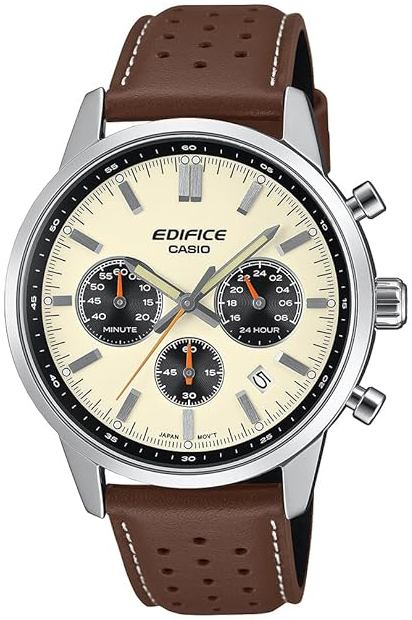 Casio Herreklokke EFR-575L-7AEF Edifice Beige/Lær Ø41 mm