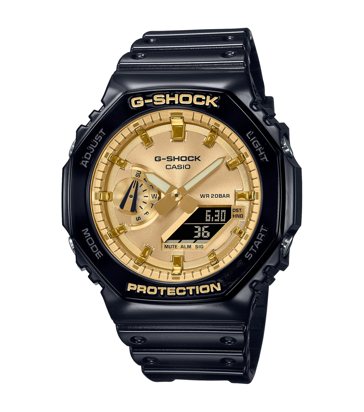 Casio Herreklokke GA-2100GB-1AER G-shock Gullfarget/Resinplast Ø45.4
