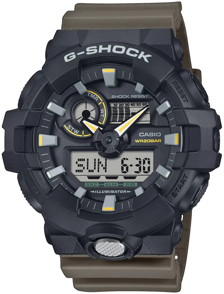 Casio Herreklokke GA-710TU-1A3ER G-Shock Sort/Gummi Ø53.4 mm