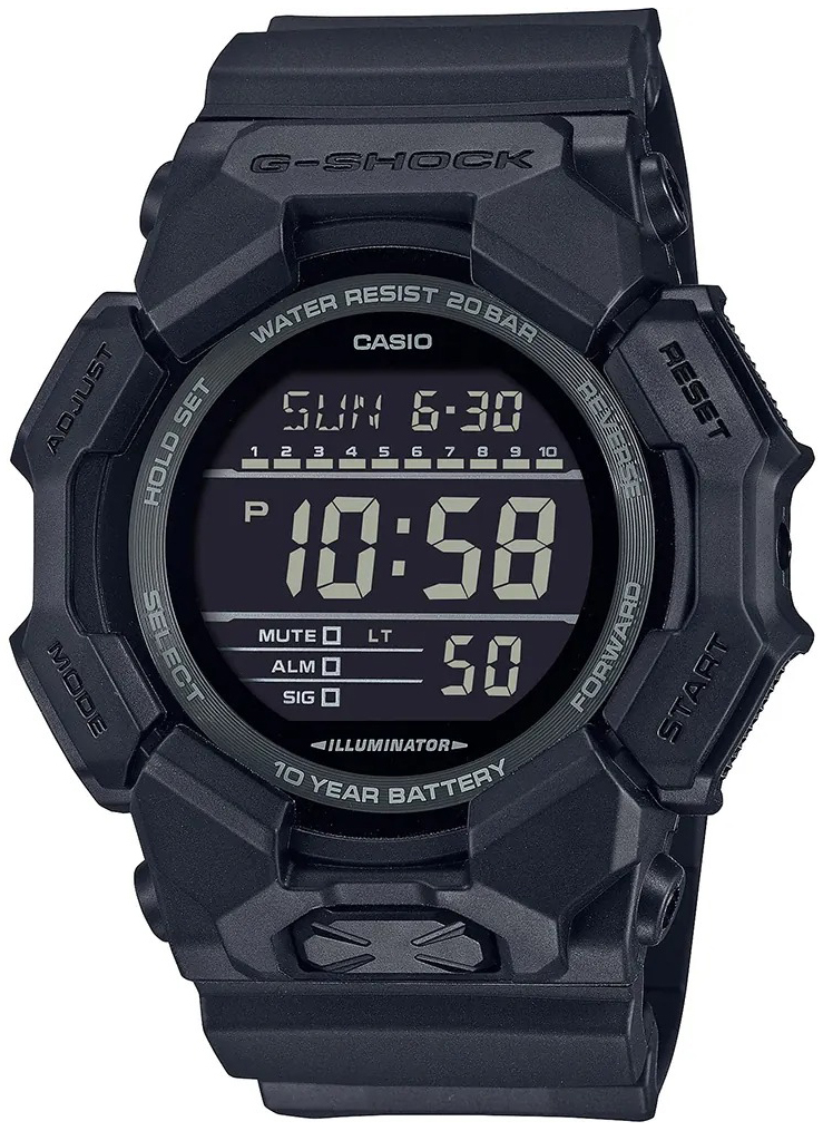 Casio Herreklokke GD-010-1A1ER G-Shock LCD/Gummi Ø54.9 mm