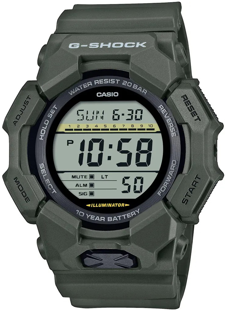 Casio Herreklokke GD-010-3ER G-Shock LCD/Gummi Ø54.9 mm