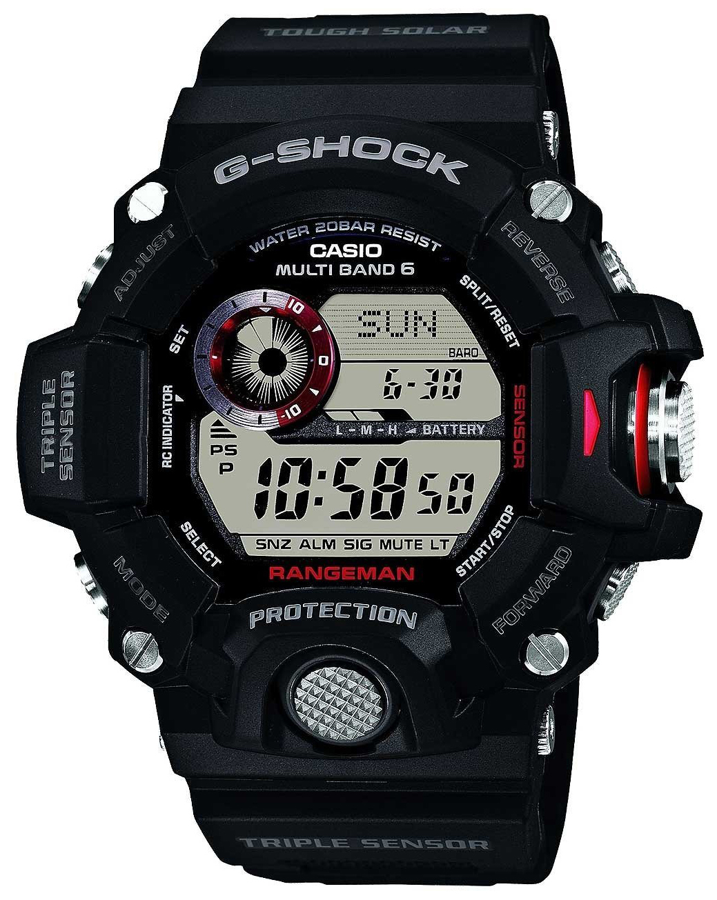 Casio G-Shock Herreklokke GW-9400-1ER LCD/Resinplast Ø53.5 mm
