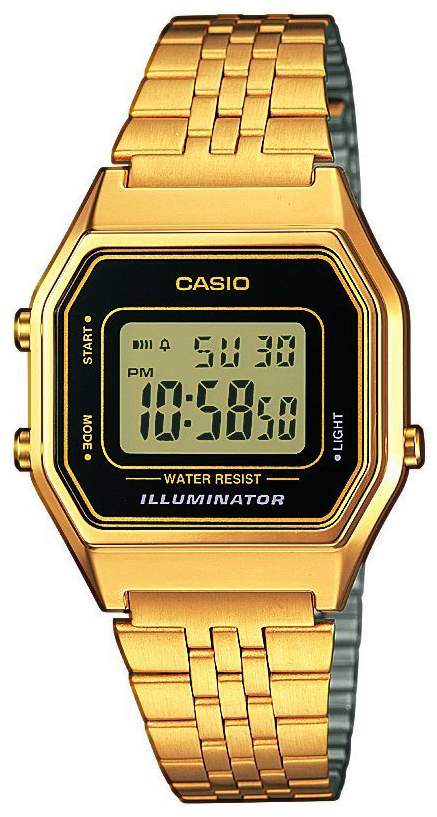 Casio Casio Collection Dameklokke LA680WEGA-1ER LCD/Gulltonet stål - Casio