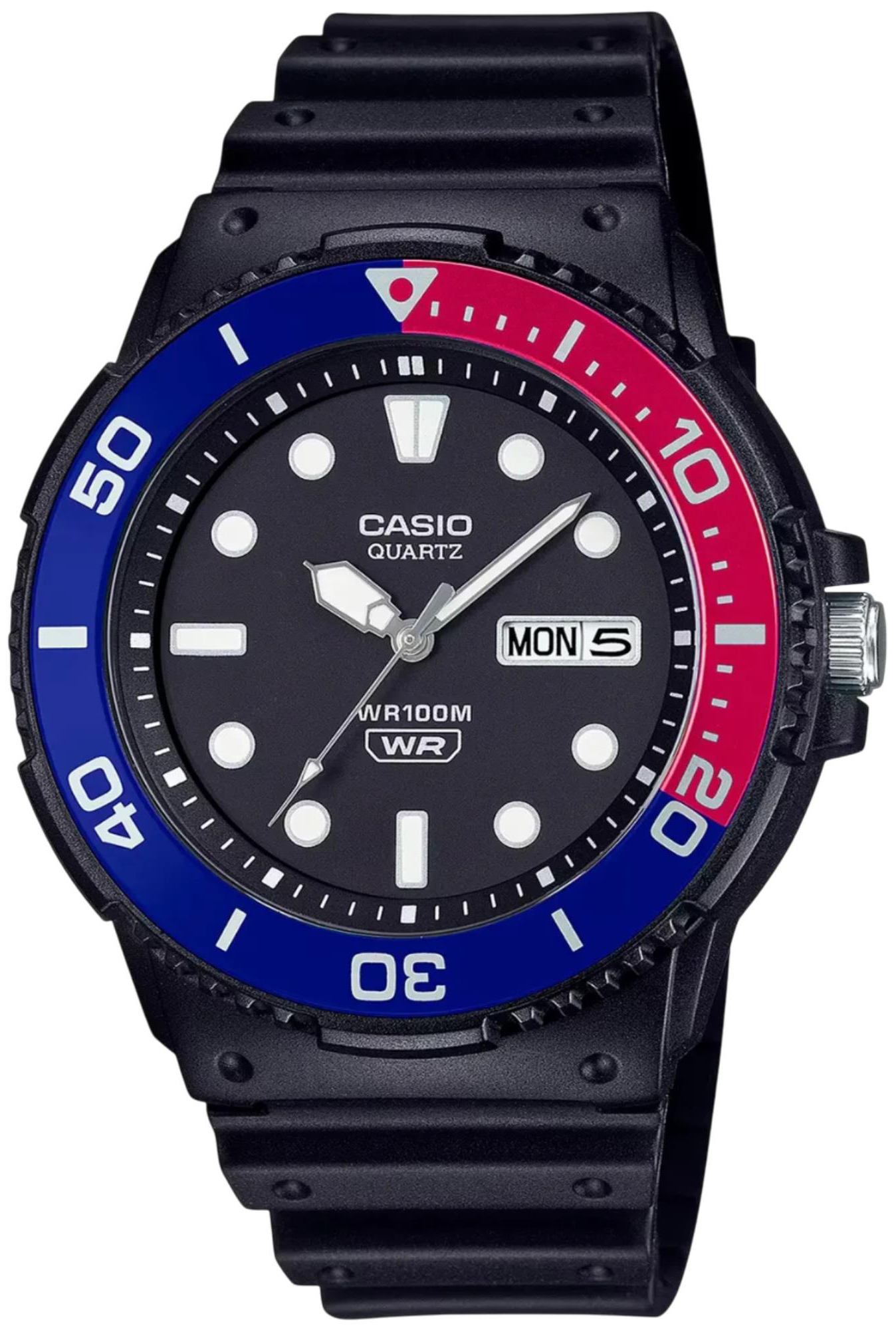 Casio Herreklokke MRW-230H-1E2VEF Timeless Collection Sort/Gummi Ø45