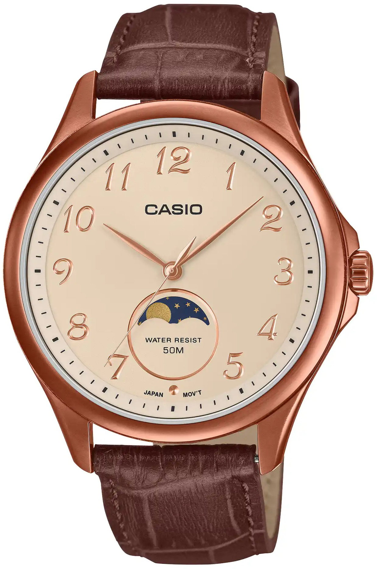 Casio Herreklokke MTP-M110RL-5AVER Timeless Collection Beige/Lær