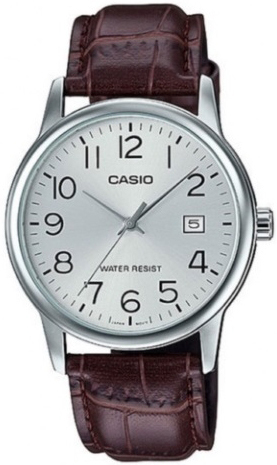 Casio Herreklokke MTP-V002L-7B2UDF Classic Sølvfarget/Lær Ø37 mm