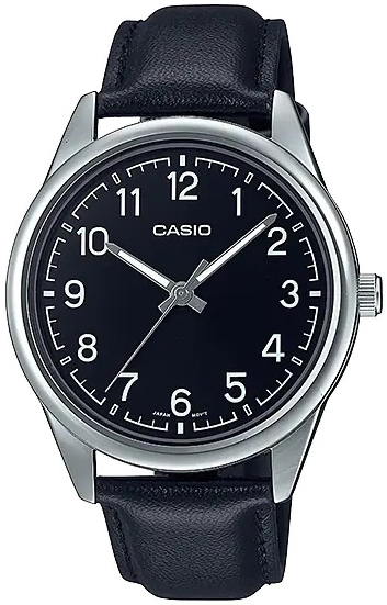 Casio Herreklokke MTP-V005L-1B4UDF Classic Sort/Lær Ø40 mm