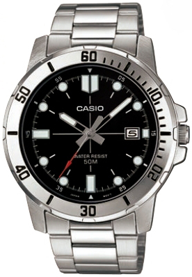 Casio Herreklokke MTP-VD01D-1E2VUDF Classic Sort/Stål Ø45 mm