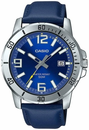 Casio Herreklokke MTP-VD01L-2BVUDF Classic Blå/Lær Ø45 mm