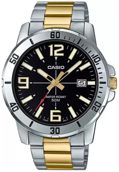 Casio Herreklokke MTP-VD01SG-1BVUDF Classic Sort/Stål Ø45 mm