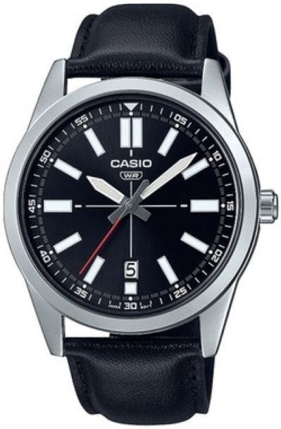 Casio Herreklokke MTP-VD02L-1EUDF Classic Sort/Lær Ø41 mm
