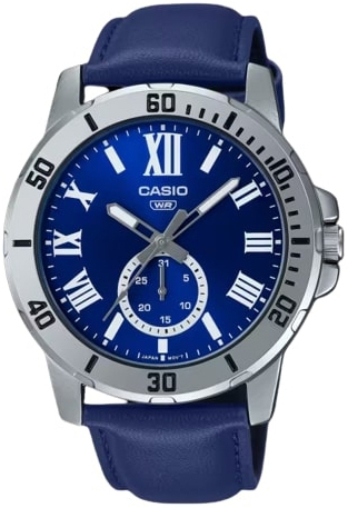 Casio Herreklokke MTP-VD200L-2BUDF Classic Blå/Lær Ø45 mm