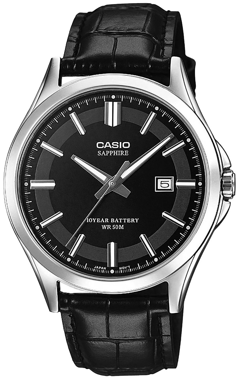 Casio Casio Collection Herreklokke MTS-100L-1AVEF Sort/Lær Ø41.3 mm