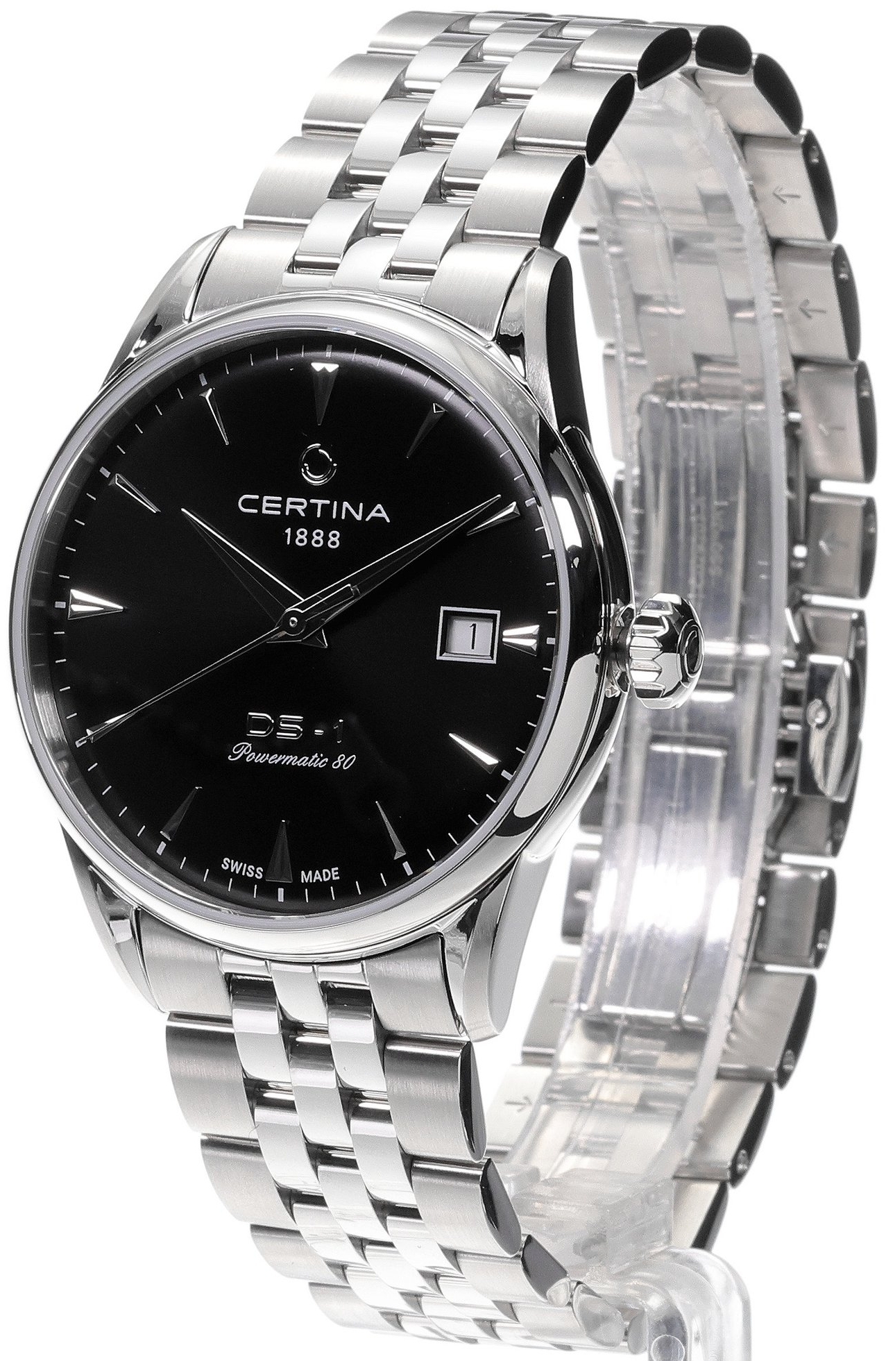 Certina C029.207.11.051.00 Ds 1 Sort/Stål Ø38 mm