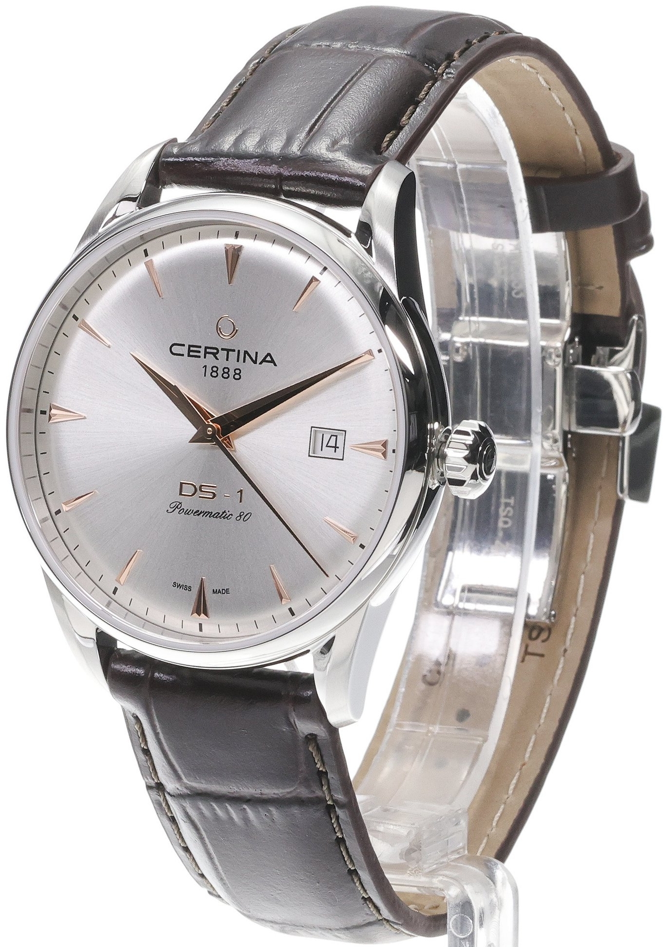 Certina Herreklokke C029.807.16.031.01 DS 1 Sølvfarget/Lær Ø40 mm