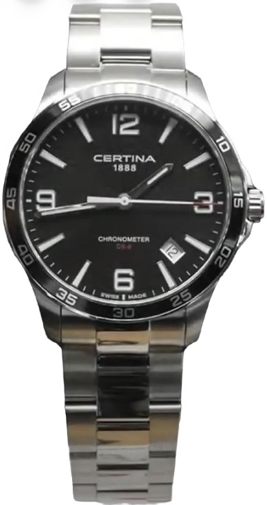 Certina Herreklokke C033.851.11.057.00 DS 8 Sort/Stål Ø41.5 mm
