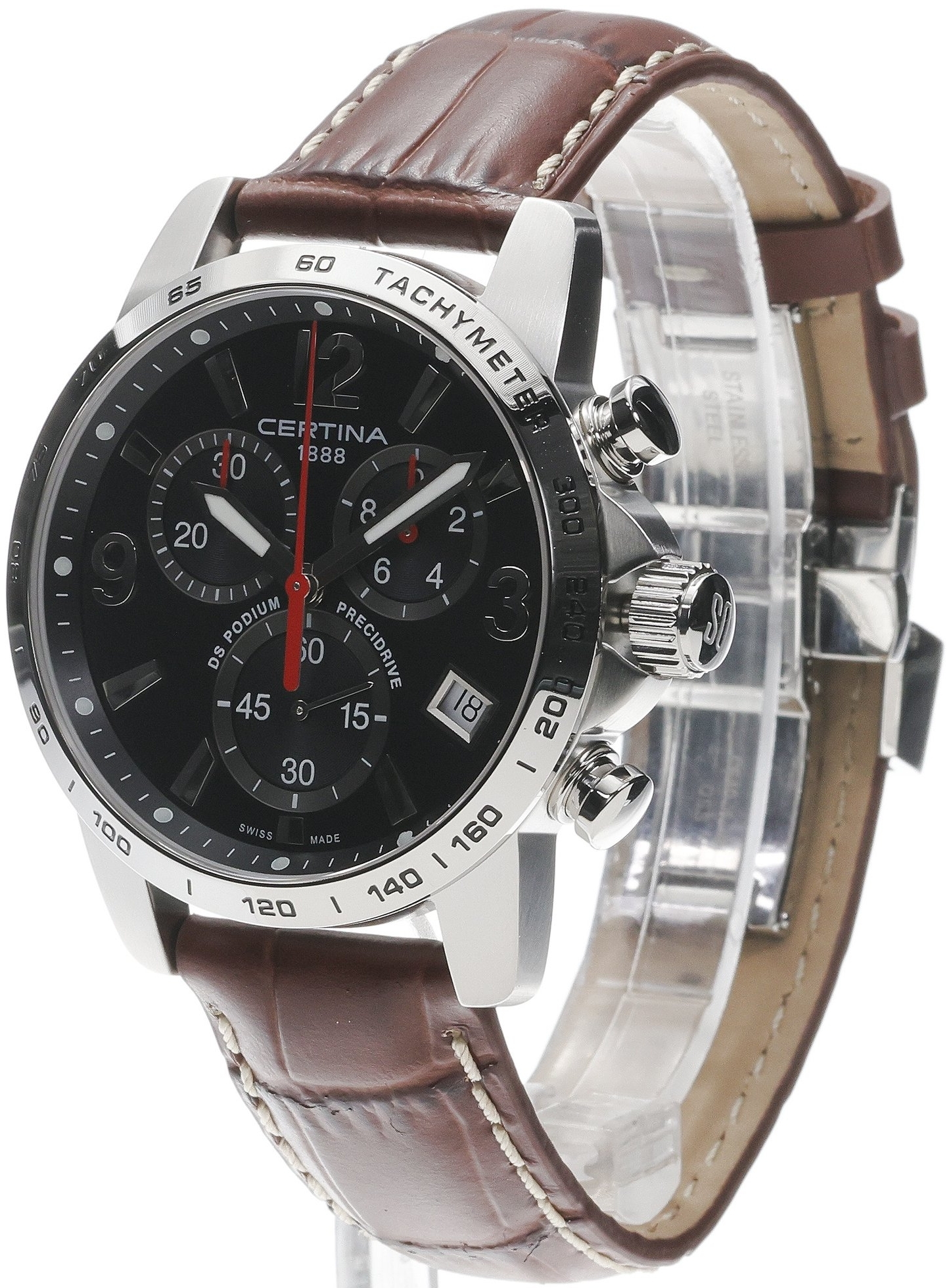 Certina Herreklokke C034.417.16.057.00 DS Podium Sort/Lær Ø41 mm