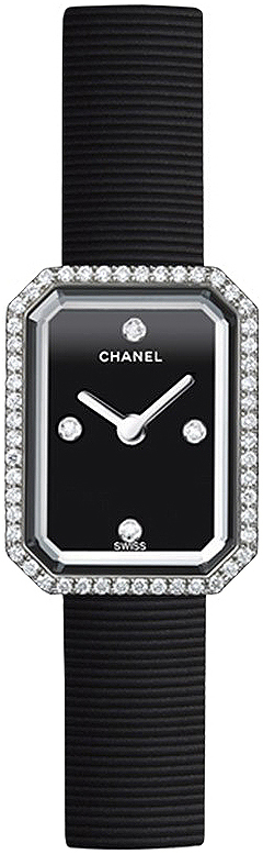 Chanel Premiere Dameklokke H2434 Sort/Gummi 15x19.5 mm