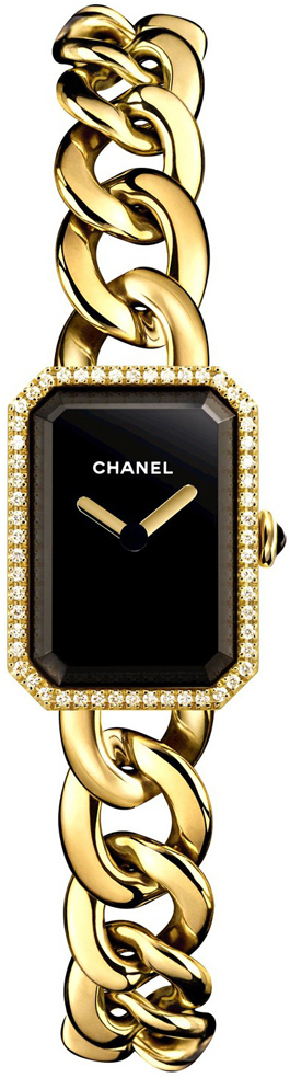 Chanel Premiere Dameklokke H3258 Sort/18 karat gult gull 16x22 mm