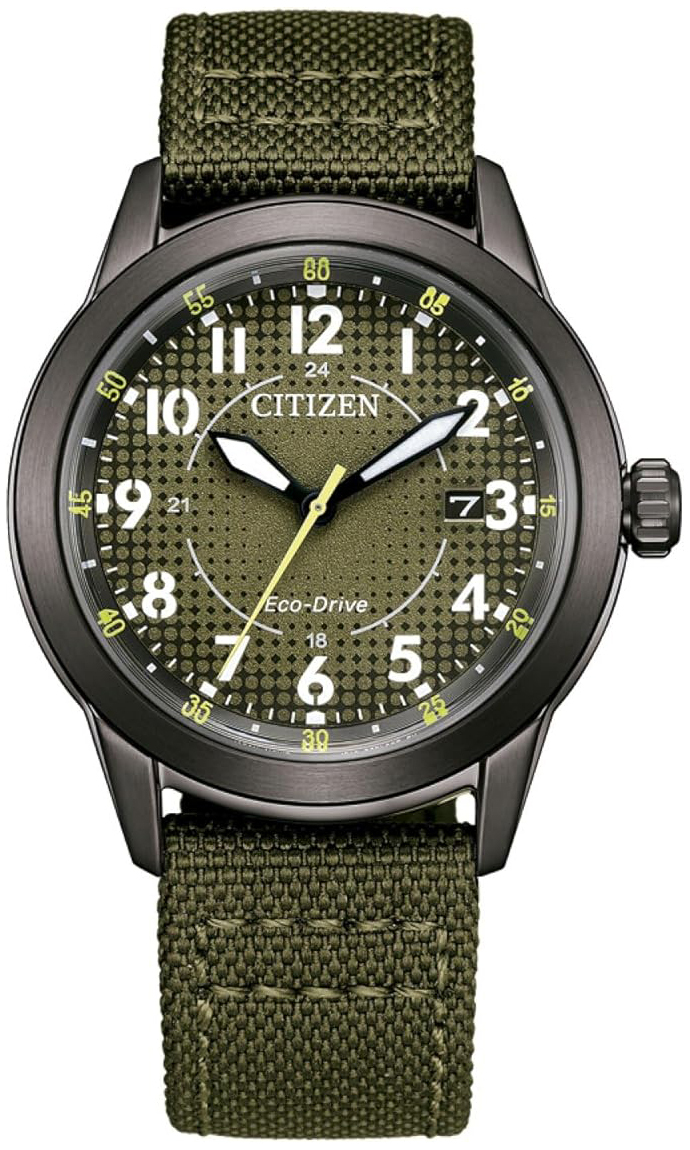 Citizen Herreklokke AW1877-09X Grønn/Lær Ø40 mm
