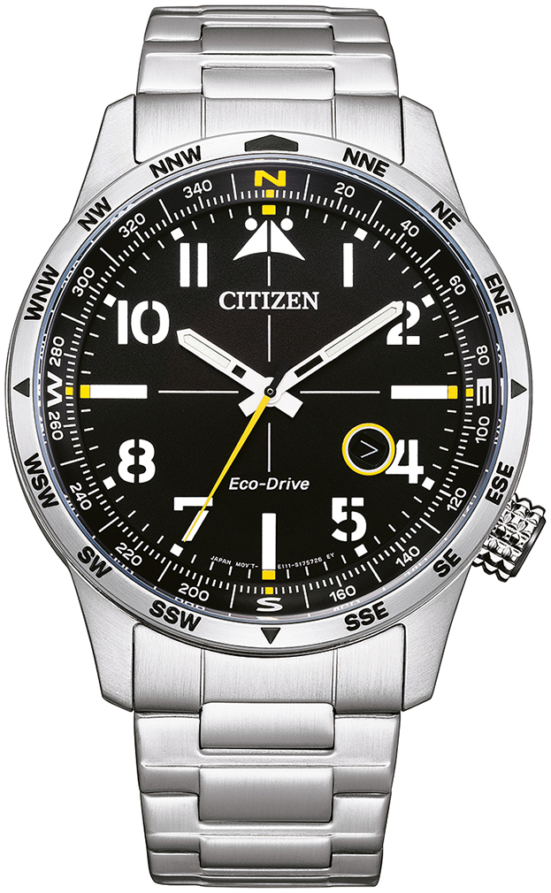 Citizen Herreklokke BM7550-87E Aviator Sort/Stål Ø43 mm