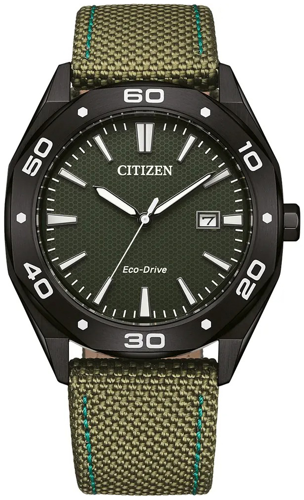 Citizen Herreklokke BM7635-01X Active Sport Grønn/Lær Ø41 mm
