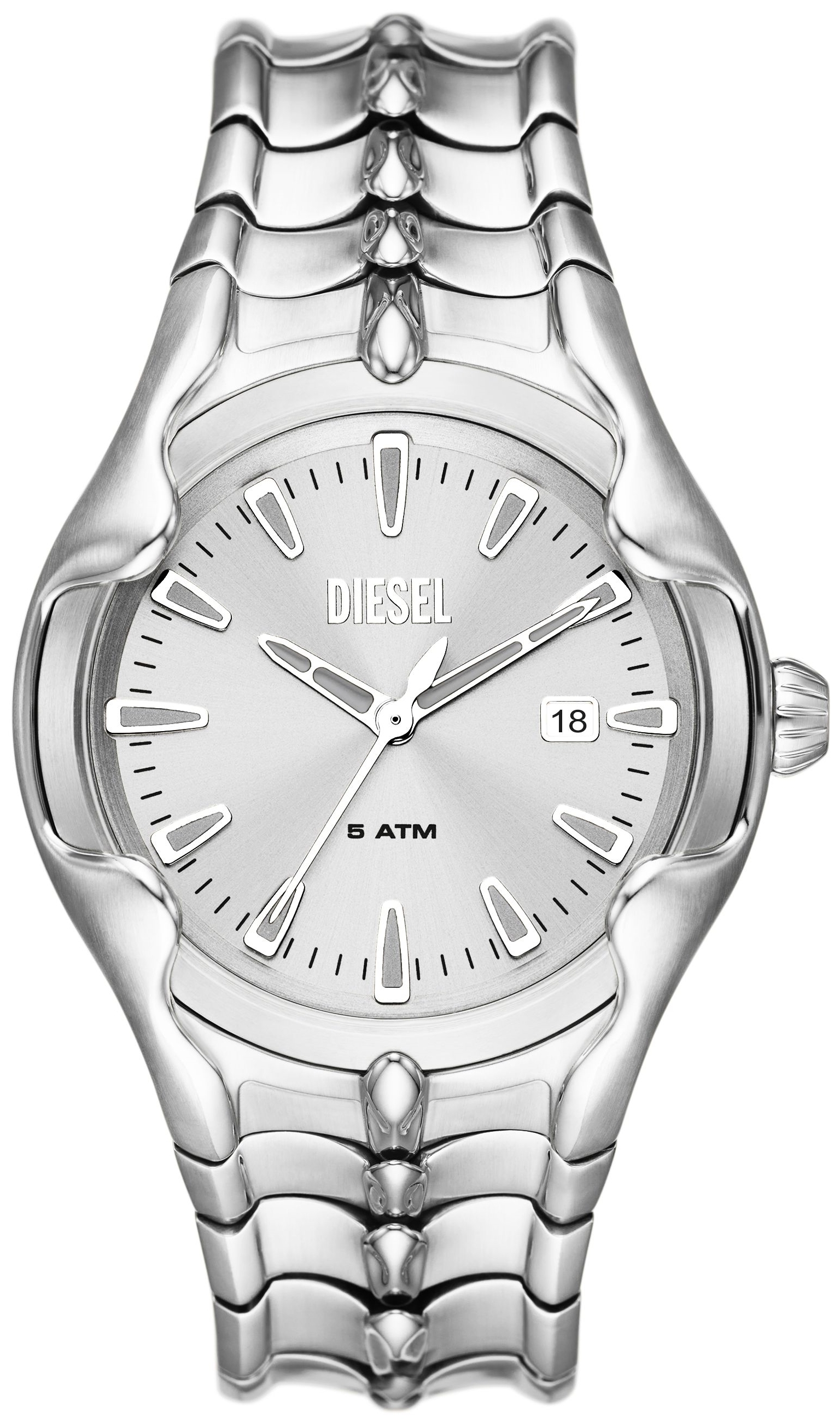 Diesel Herreklokke DZ2185 Vert Sølvfarget/Stål Ø44 mm