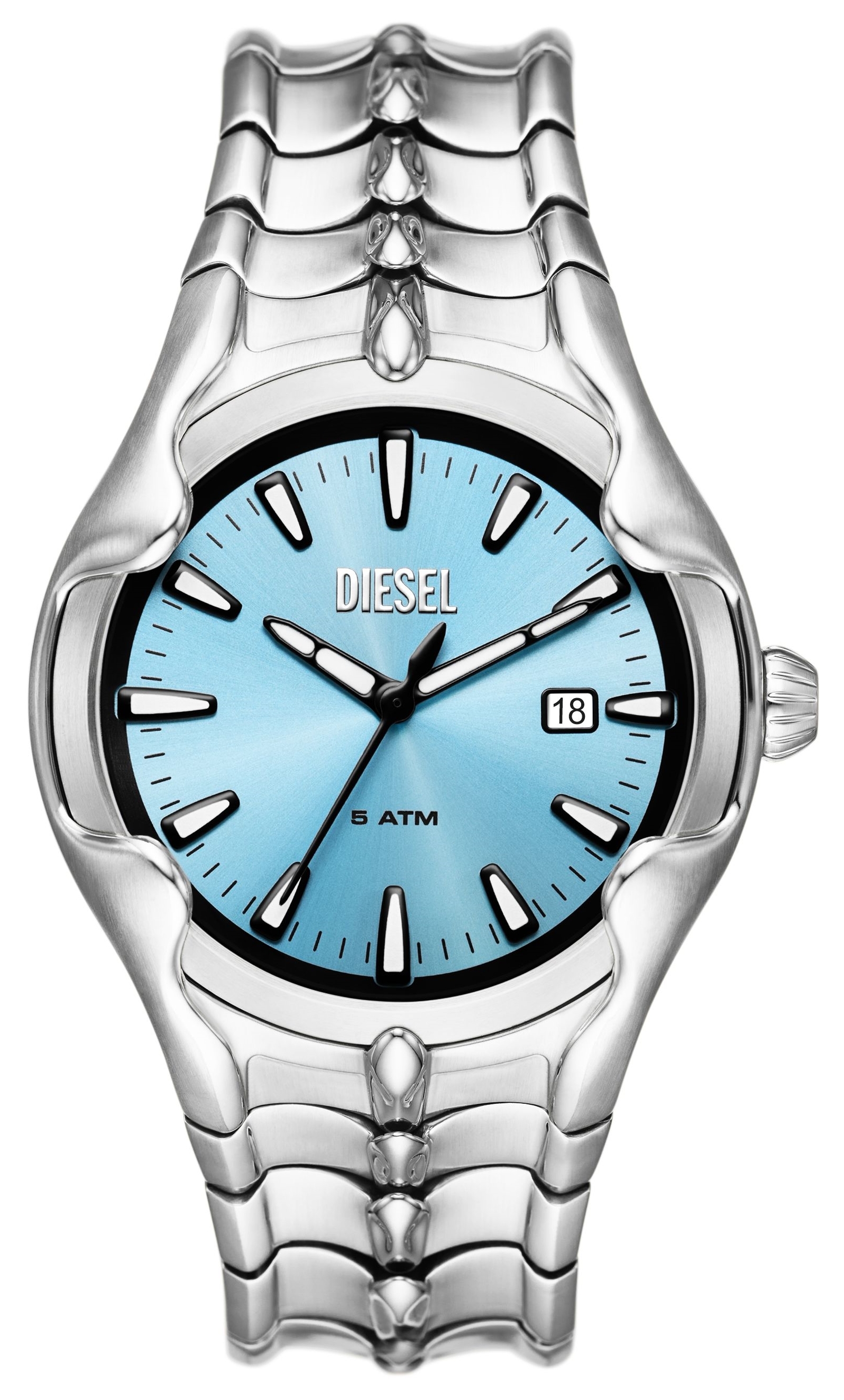 Diesel Herreklokke DZ2200 Vert Blå/Stål Ø44 mm