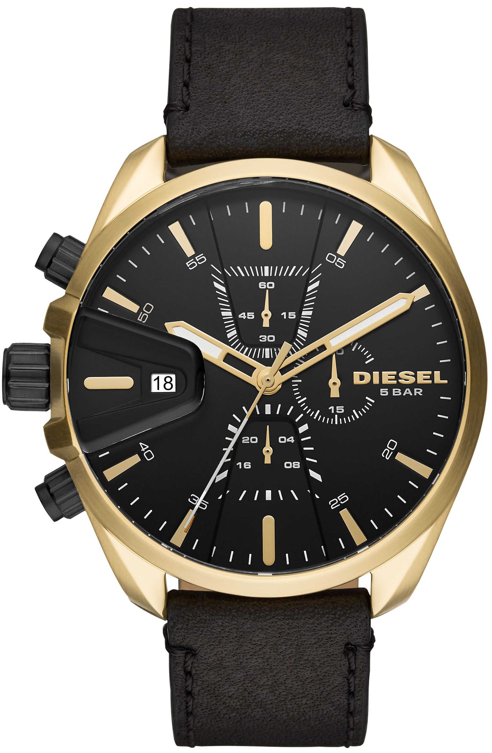Diesel Herreklokke DZ4516 MS9 Chrono Sort/Lær Ø48 mm