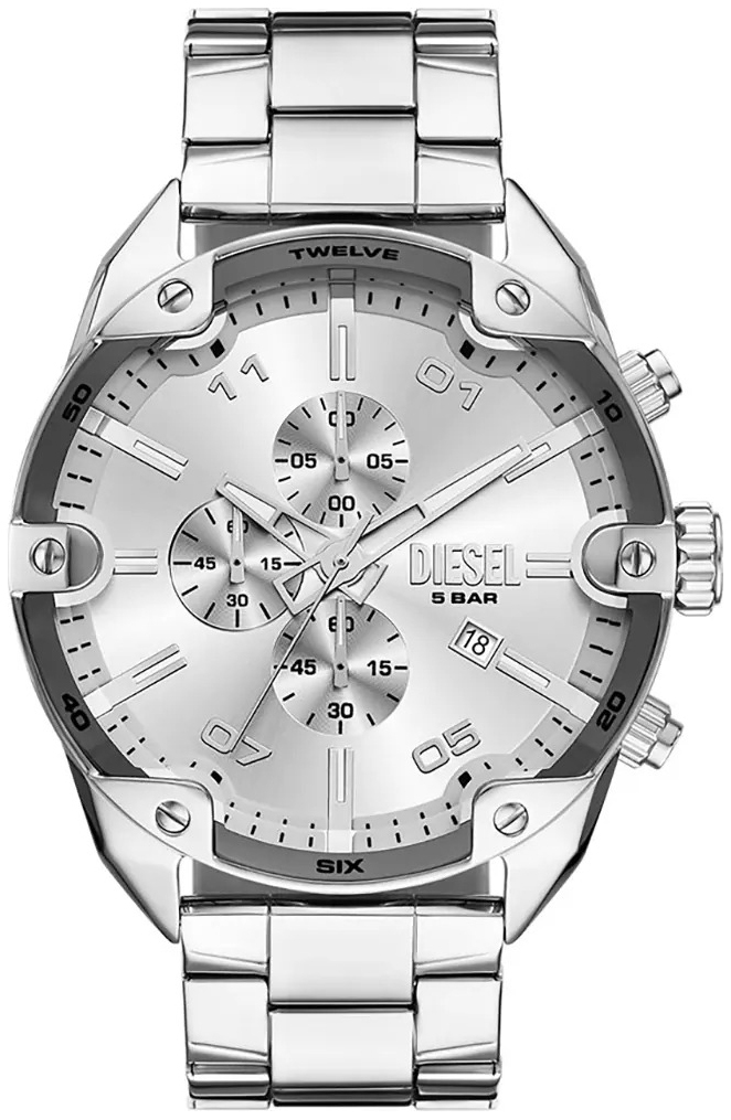 Diesel Herreklokke DZ4677 Spiked Sølvfarget/Stål Ø49 mm
