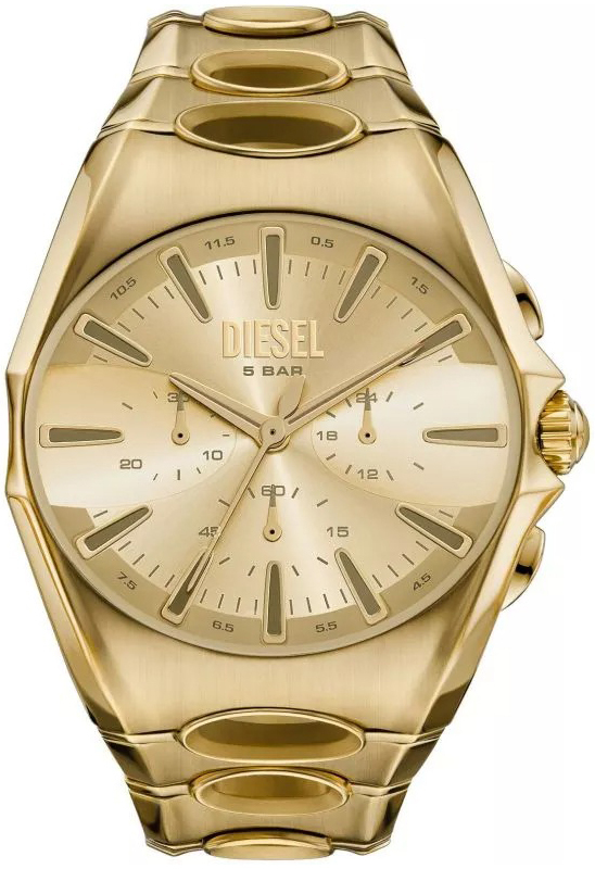 Diesel Herreklokke DZ4695 D-Curve Gull/Gulltonet stål Ø48 mm
