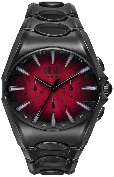 Diesel Herreklokke DZ4696 D-Curve Rød/Stål Ø48 mm
