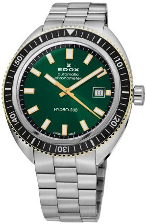 Edox Herreklokke 80128-357-JNM-VID Hydro-Sub Grønn/Stål Ø42 mm