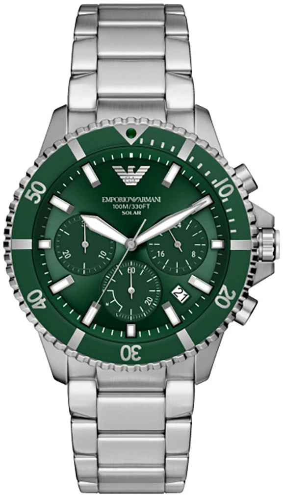 Emporio Armani Herreklokke AR11741 Solar Grønn/Stål Ø43 mm