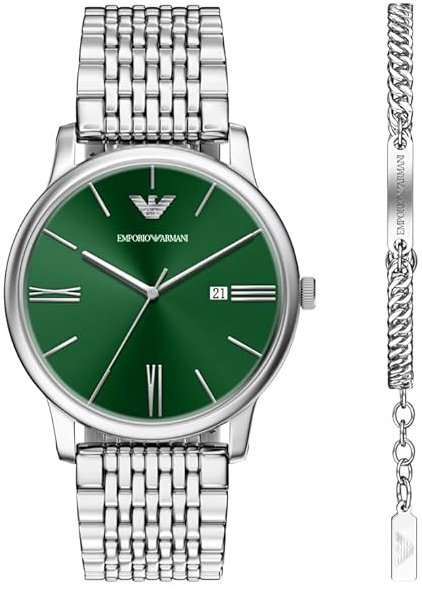 Emporio Armani Herreklokke AR80087SET Grønn/Stål Ø42 mm