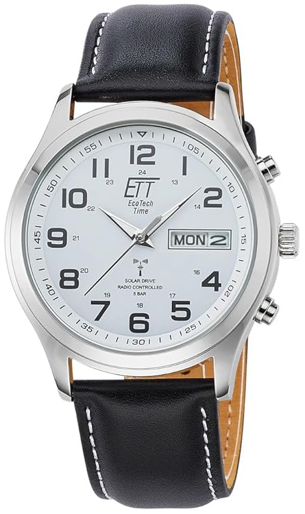 ETT Eco Tech Time Herreklokke EGS-11436-12L Hvit/Lær Ø40 mm