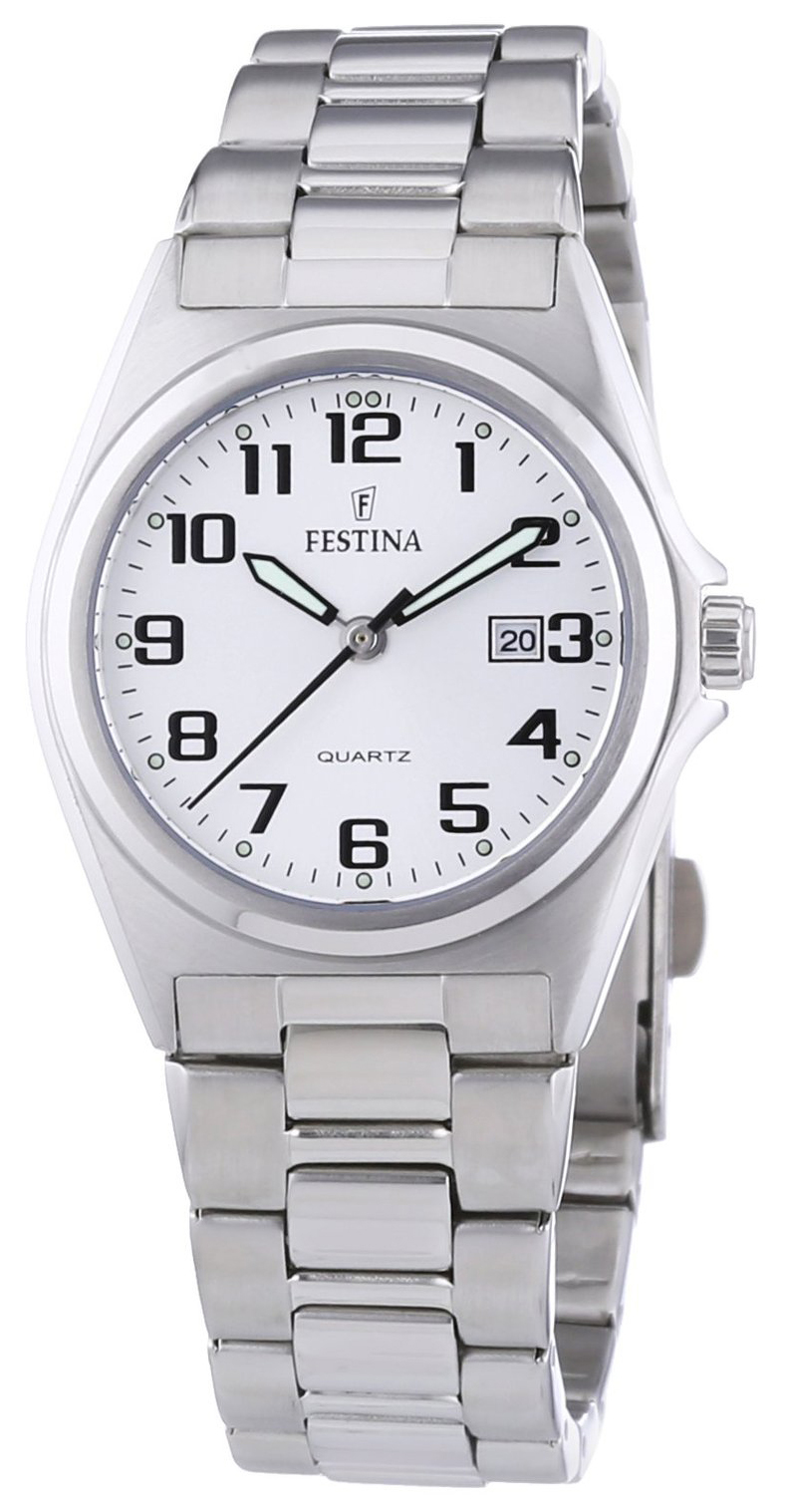 Festina Classic Dameklokke F16375-9 Hvit/Stål Ø32 mm - Festina