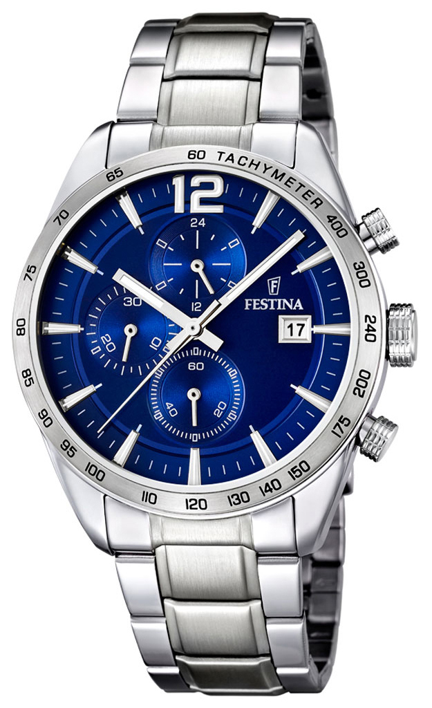 Festina Sport Herreklokke F16759-3 Blå/Stål Ø44 mm - Festina