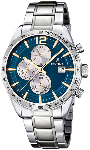 Festina Herreklokke F16759-7 Timeless Blå/Stål Ø43.5 mm