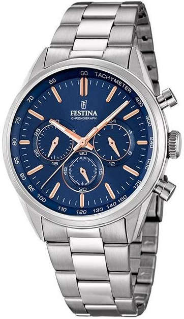 Festina Herreklokke F16820-A Blå/Stål Ø44 mm