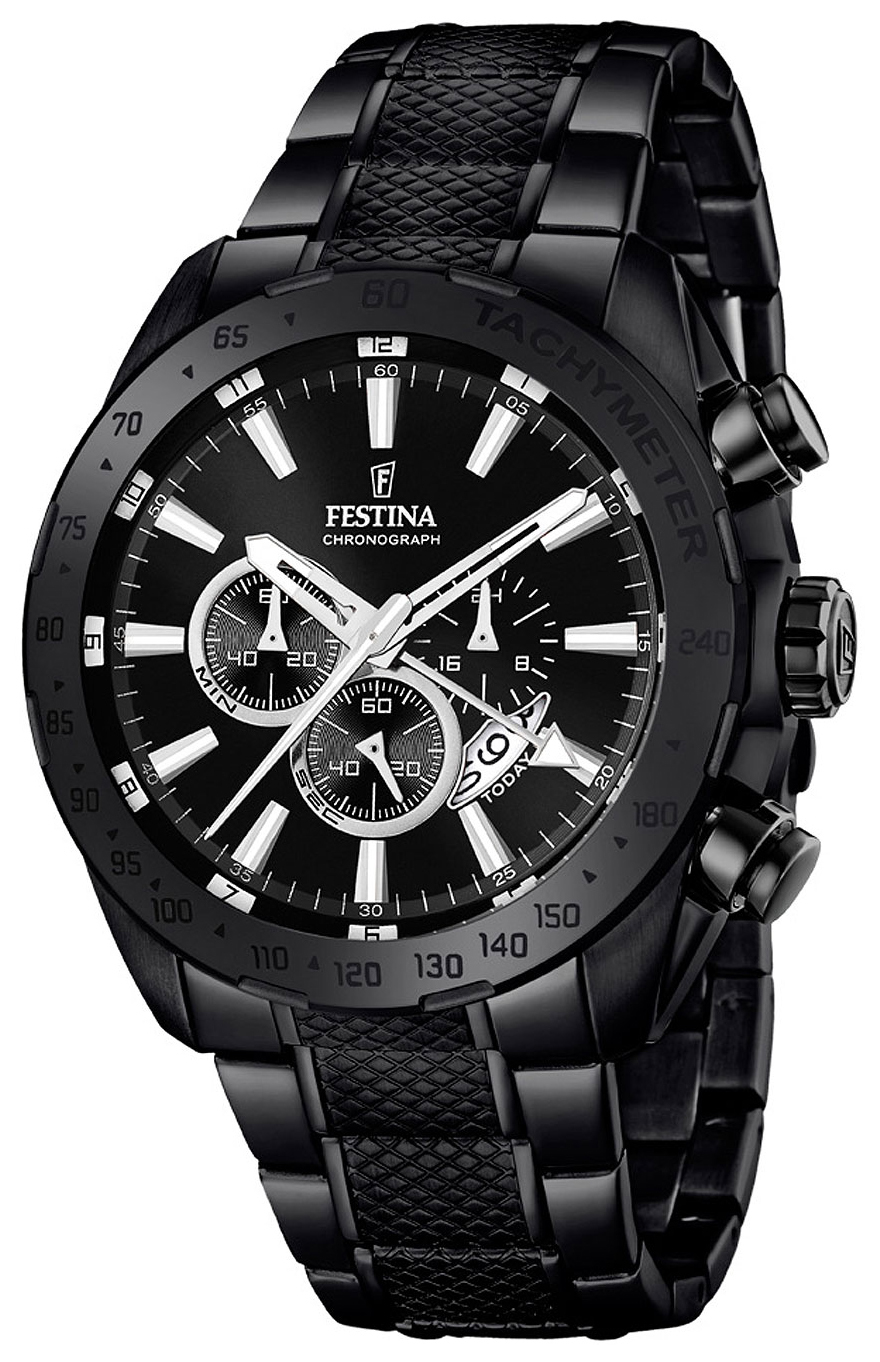 Festina Sport Herreklokke F16889-1 Sort/Stål Ø44 mm - Festina