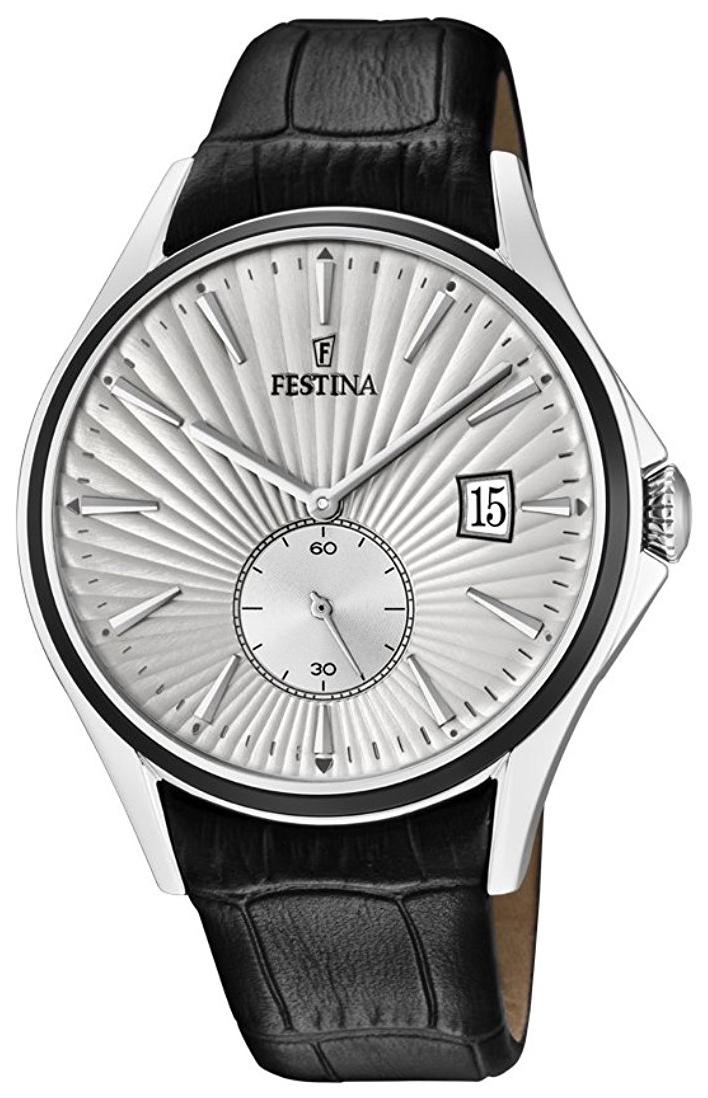 Festina Herreklokke F16980-1 Sølvfarget/Lær Ø42 mm - Festina