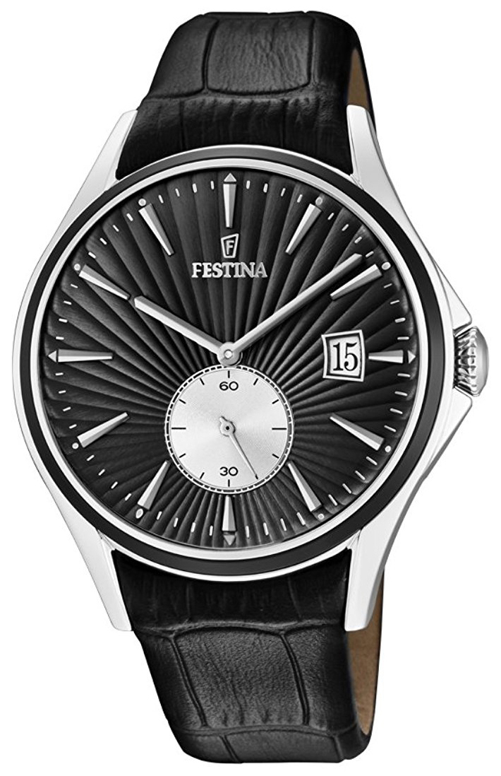 Festina Herreklokke F16980-4 Sort/Lær Ø42 mm - Festina